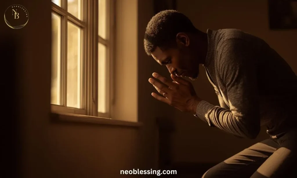 Person praying with hope