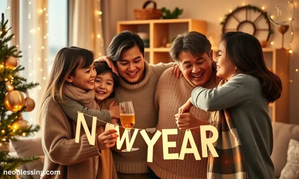 Cute New Year wishes family celebration