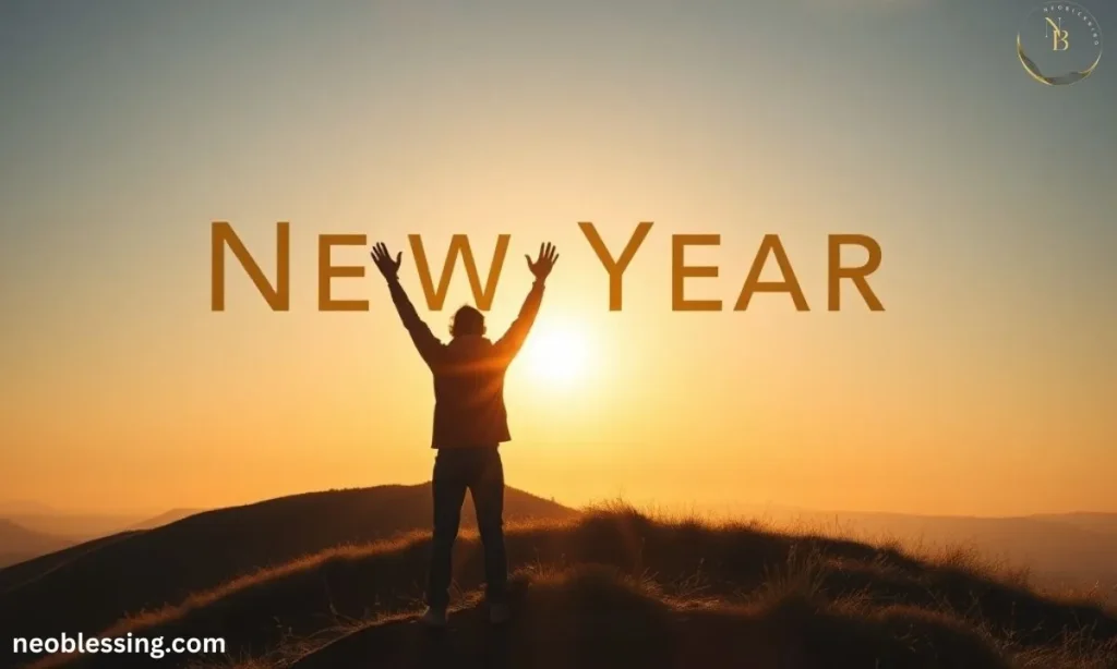 Inspirational New Year blessing sunrise scene