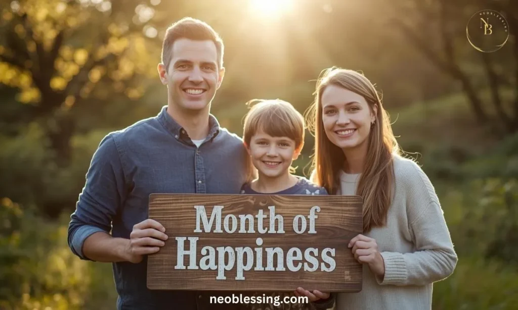 Family enjoying month of happiness