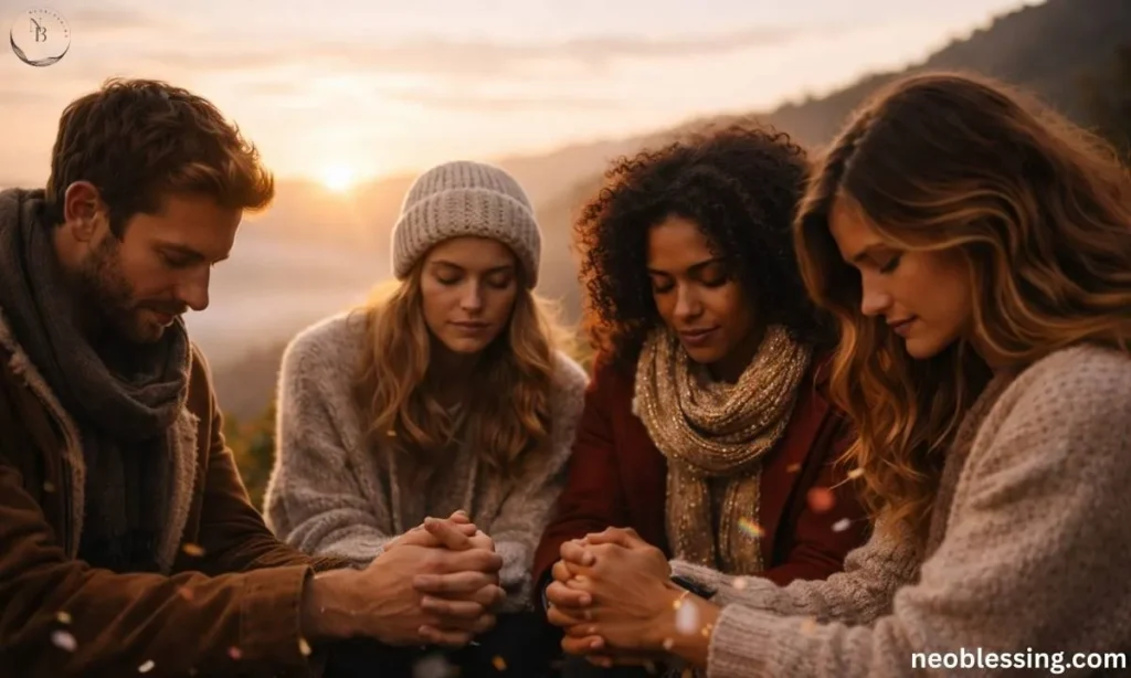 People praying together for New Year