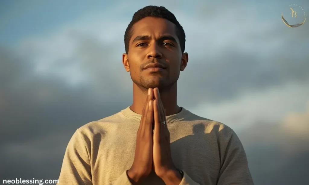 Grateful man praying