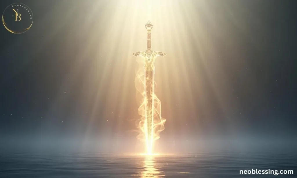 Glowing protective sword